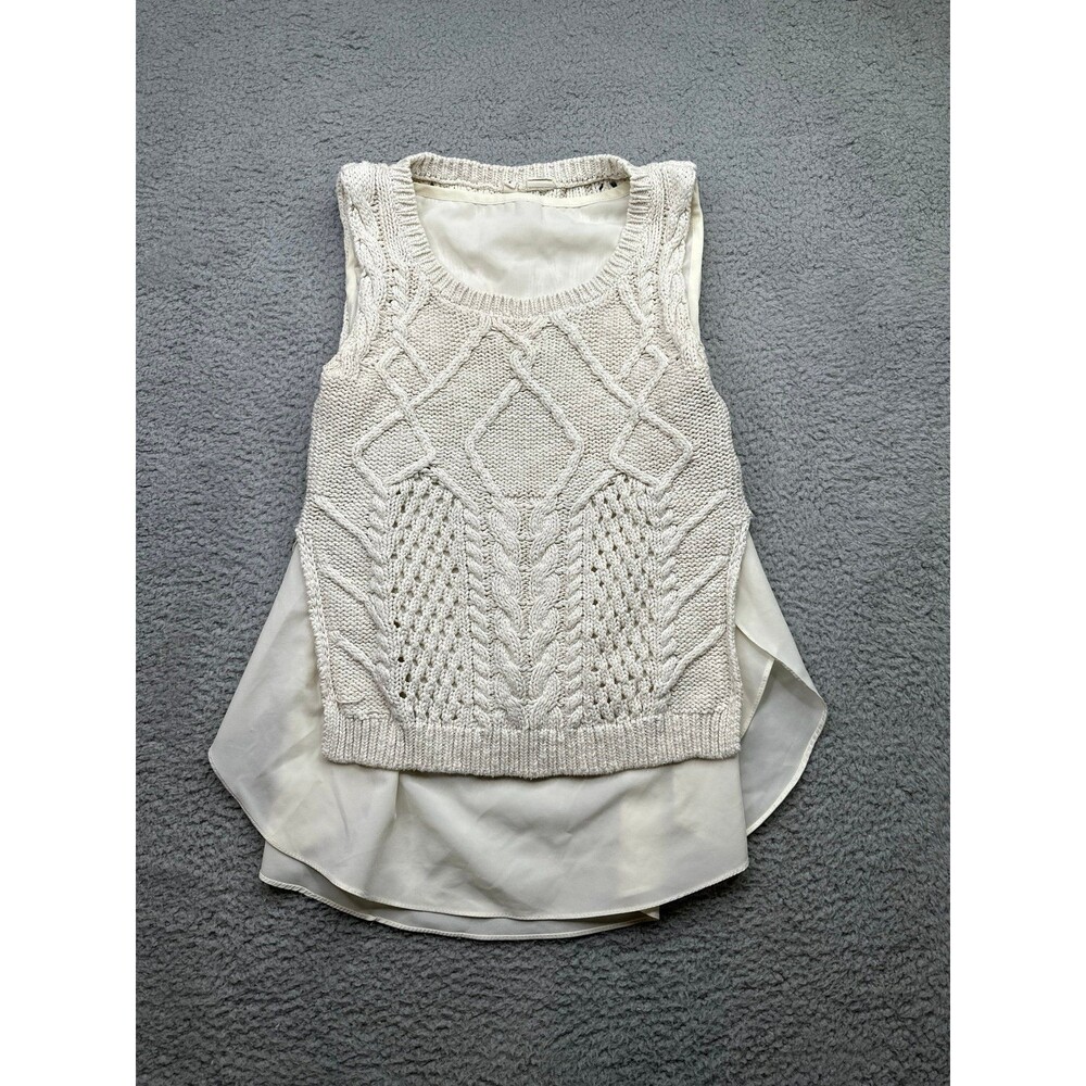 Anthropologie Moth sleeveless cable knit sweater size small
